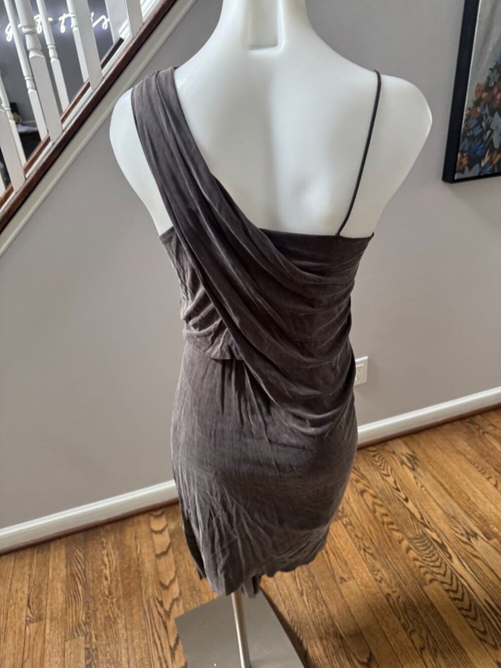HELMUT LANG Rogue Dress Grey Asymmetrical Size Small - Picture 4 of 4
